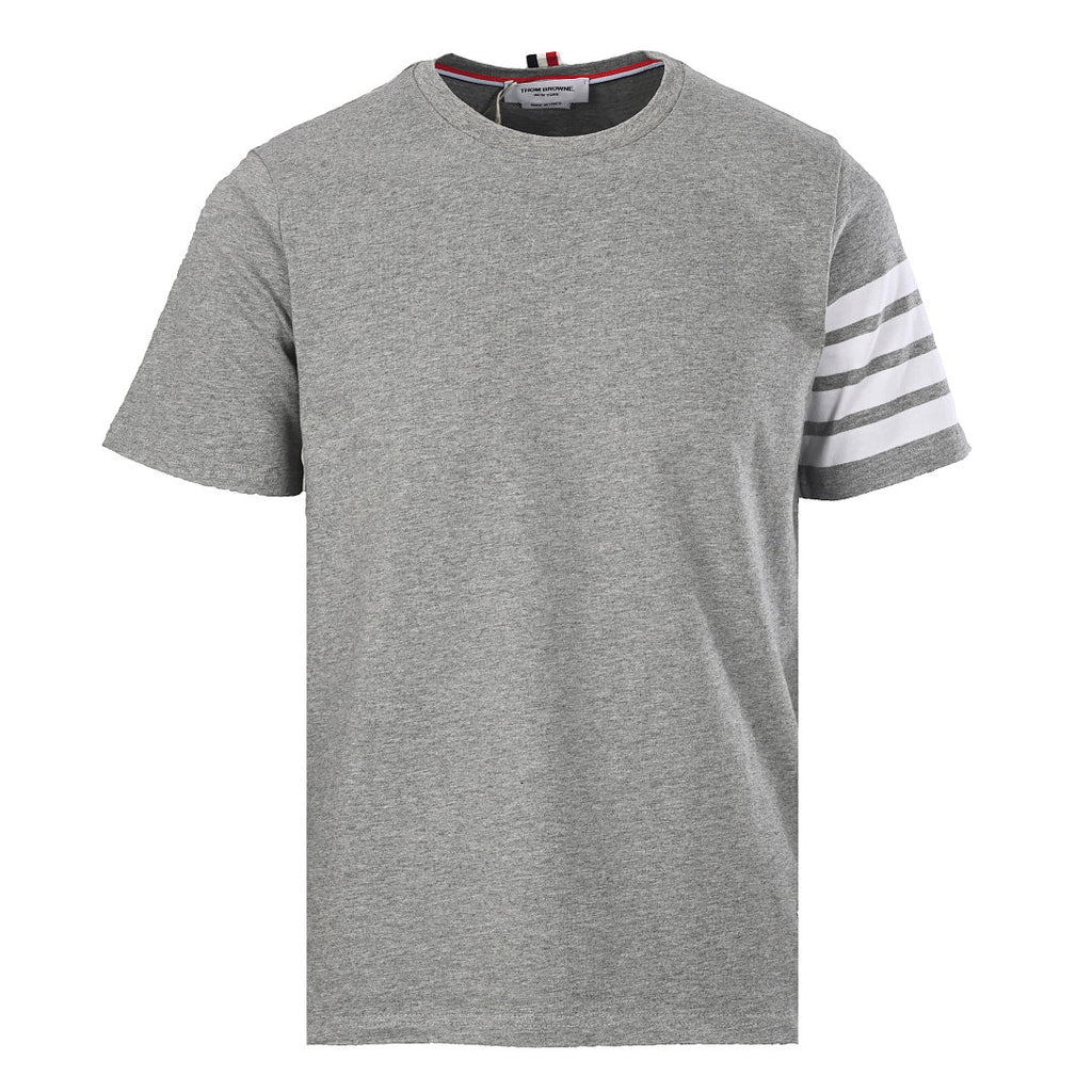 Thom Browne 4-Bar Stripe Sleeve T-Shirt – Medium Grey