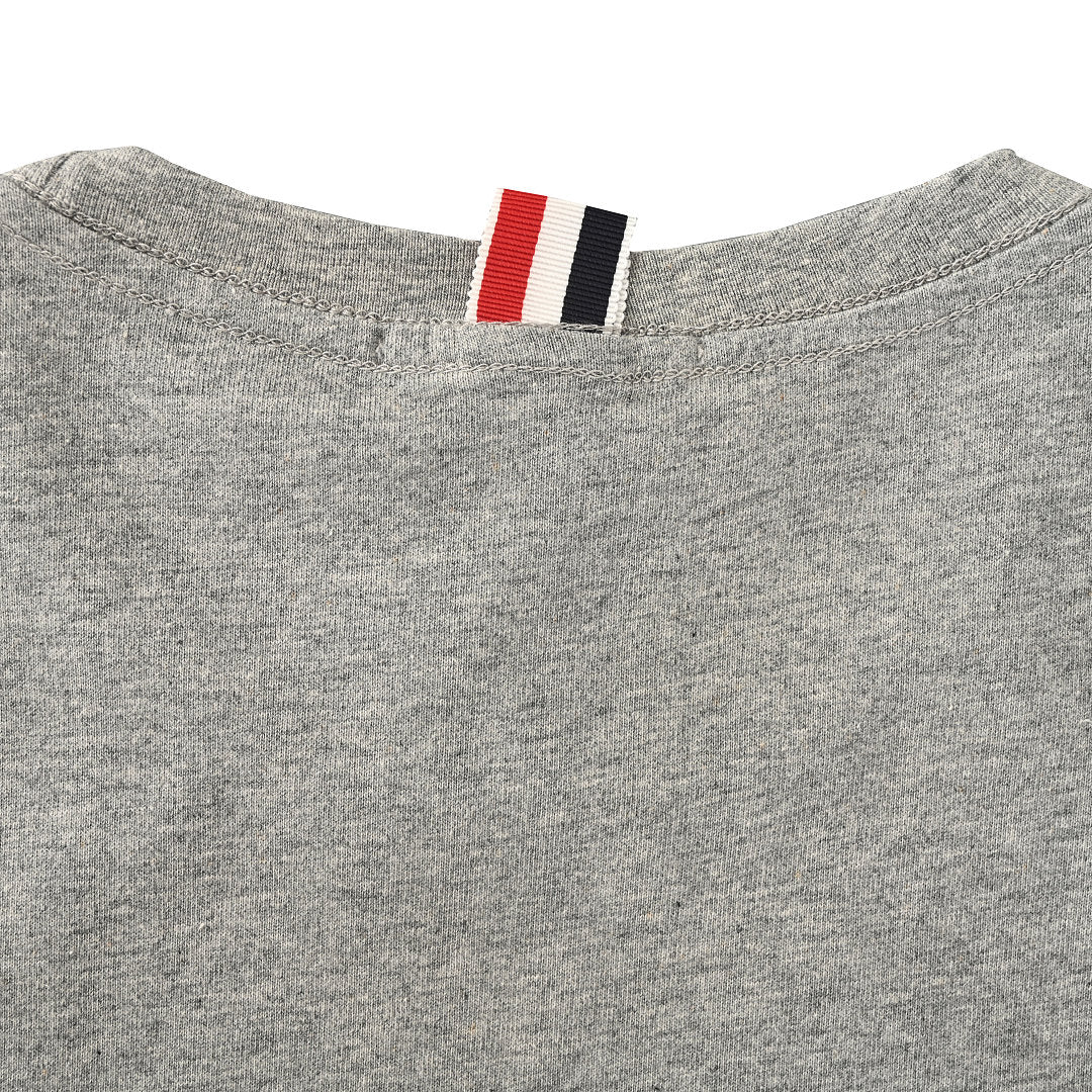 Thom Browne 4-Bar Stripe Sleeve T-Shirt – Medium Grey