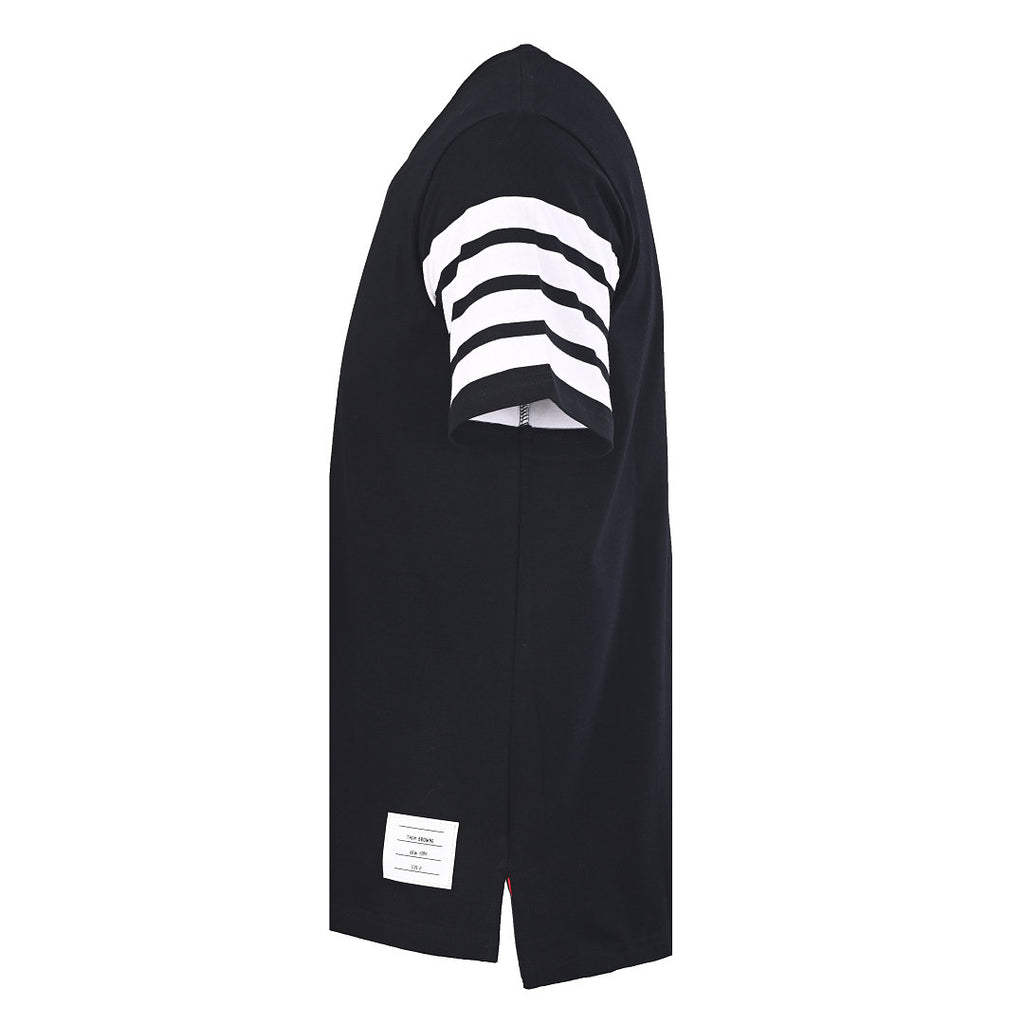 Thom Browne 4-Bar Stripe Sleeve T-Shirt – Black