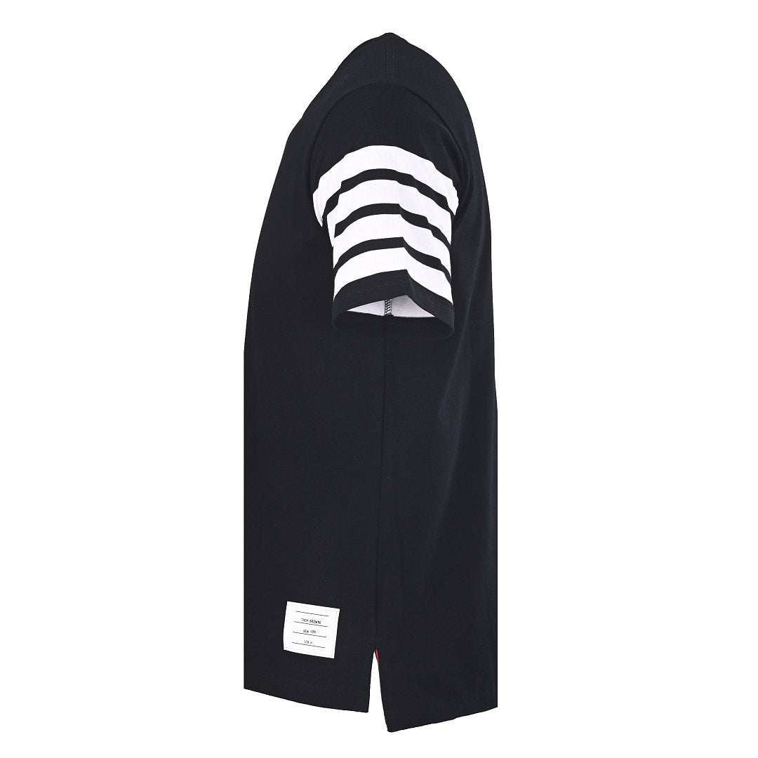Thom Browne 4-Bar Stripe Sleeve T-Shirt – Black
