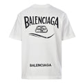 Balenciaga Crewneck T-Shirt – Multi-Layer Wave Embroidery