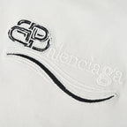 Balenciaga Crewneck T-Shirt – Multi-Layer Wave Embroidery