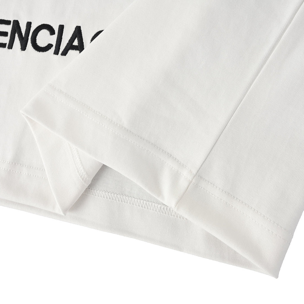 Balenciaga Crewneck T-Shirt – Multi-Layer Wave Embroidery