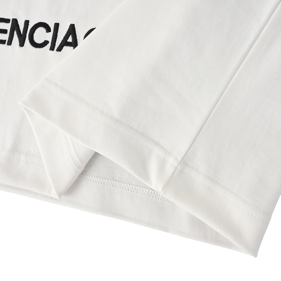Balenciaga Crewneck T-Shirt – Multi-Layer Wave Embroidery