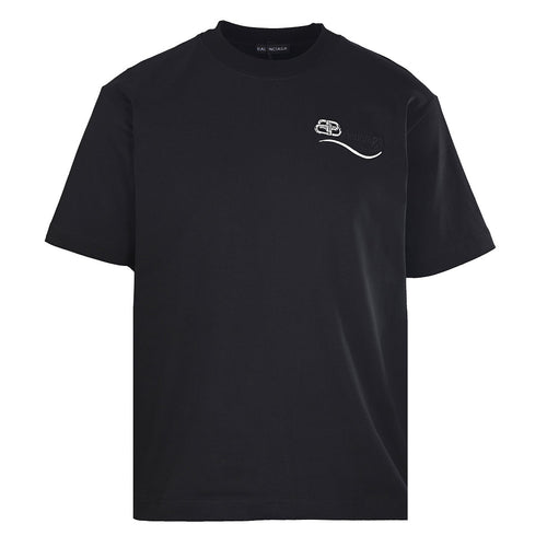Balenciaga Crewneck T-Shirt – Multi-Layer Wave Embroidery