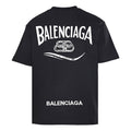 Balenciaga Crewneck T-Shirt – Multi-Layer Wave Embroidery