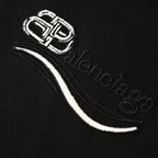 Balenciaga Crewneck T-Shirt – Multi-Layer Wave Embroidery