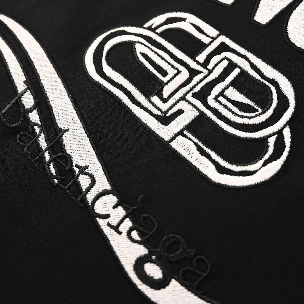 Balenciaga Crewneck T-Shirt – Multi-Layer Wave Embroidery