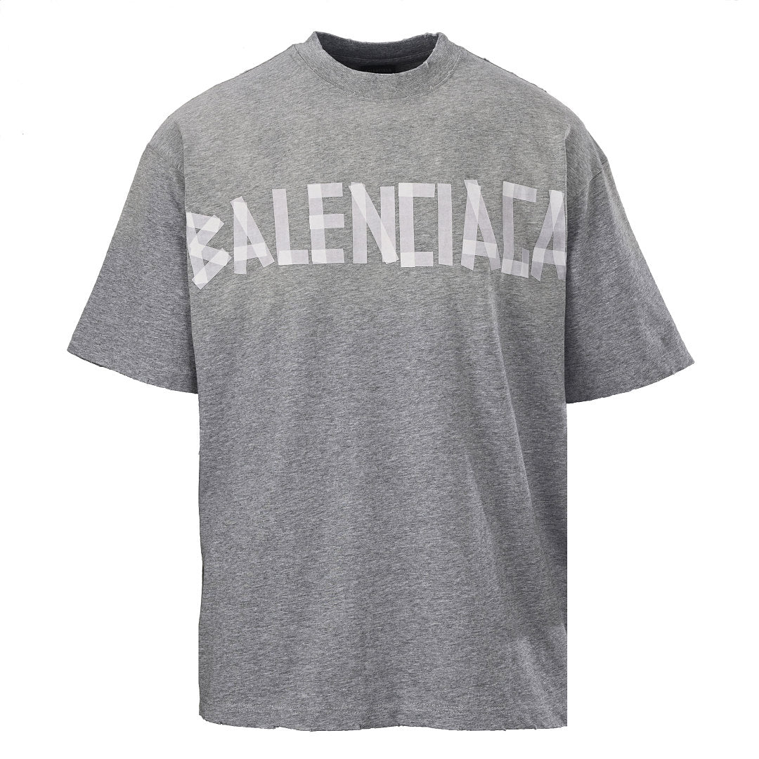 Balenciaga Masking Tape Logo T-Shirt – Grey