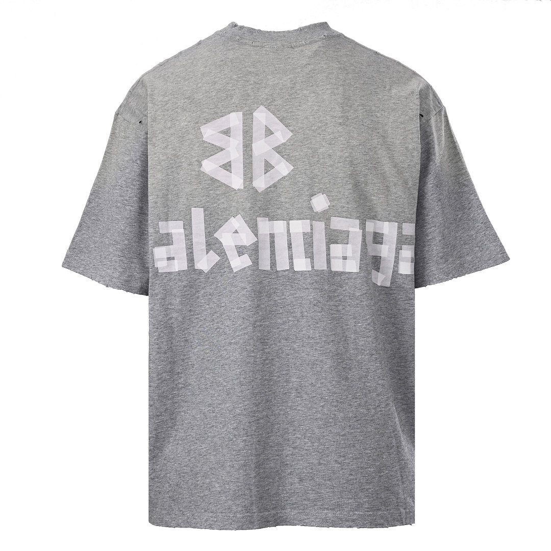 Balenciaga Masking Tape Logo T-Shirt – Grey