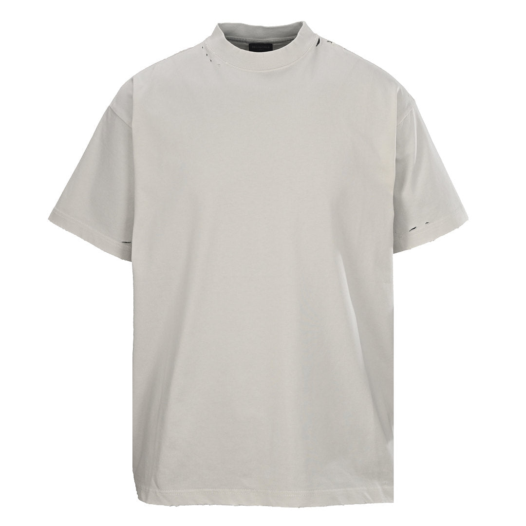 Balenciaga Red Caution Tape Logo T-Shirt – Beige