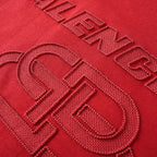 Balenciaga BB Buckle Logo Embroidered T-Shirt – Red