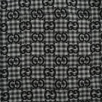 Gucci Black Gingham Monogram Print Point Collar Overshirt