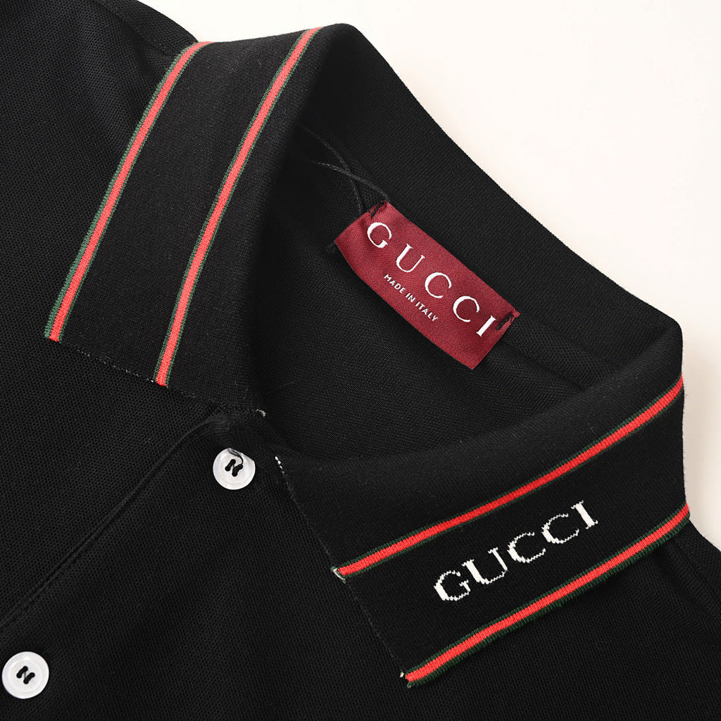 GUCCI Ribbed Jacquard Polo Shirt