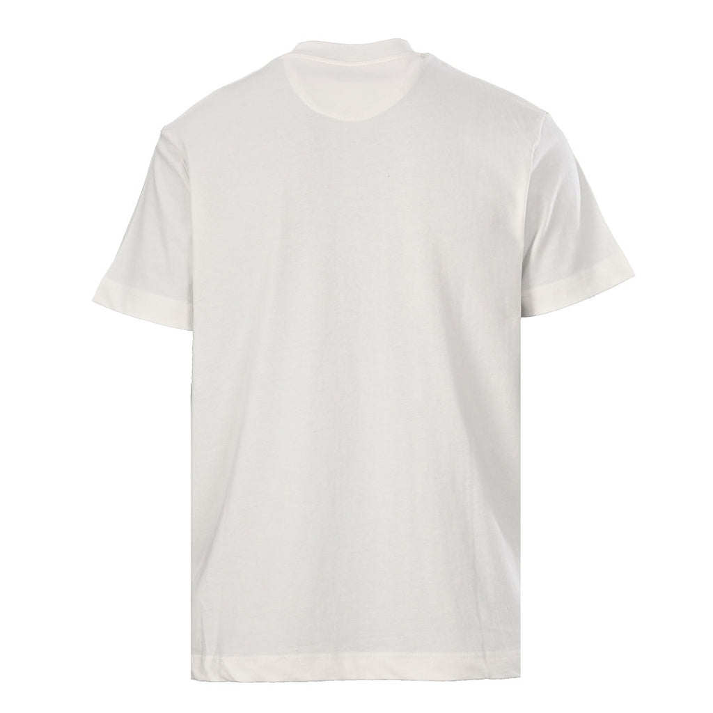 Fendi Roma Diagonal Embroidered Logo T-Shirt — Off-White