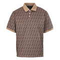 Fendi Roma All-Over FF Monogram Jacquard Polo Shirt — Brown