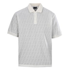 Fendi Roma All-Over FF Monogram Jacquard Polo Shirt — White