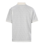Fendi Roma All-Over FF Monogram Jacquard Polo Shirt — White