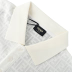 Fendi Roma All-Over FF Monogram Jacquard Polo Shirt — White