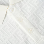 Fendi Roma All-Over FF Monogram Jacquard Polo Shirt — White