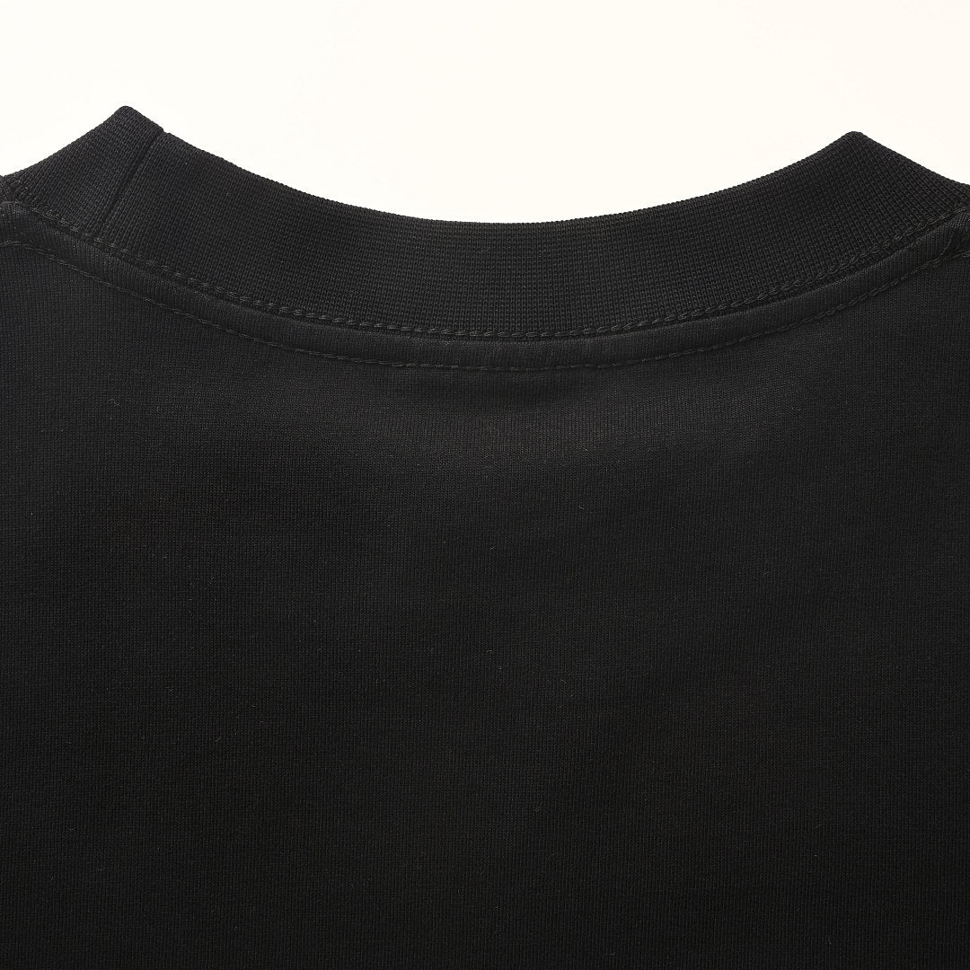 Balenciaga Archive Cracked Gold Logo T-Shirt – Black