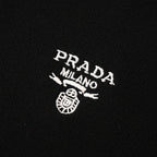 PRADA Embroidered Logo Short-Sleeve Knit Polo Shirt
