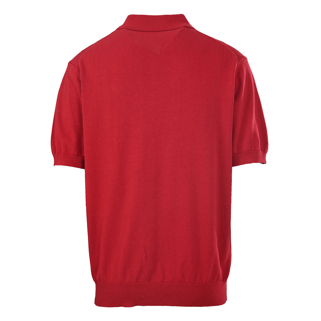 PRADA Embroidered Logo Knitted Polo Shirt