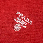 PRADA Embroidered Logo Knitted Polo Shirt