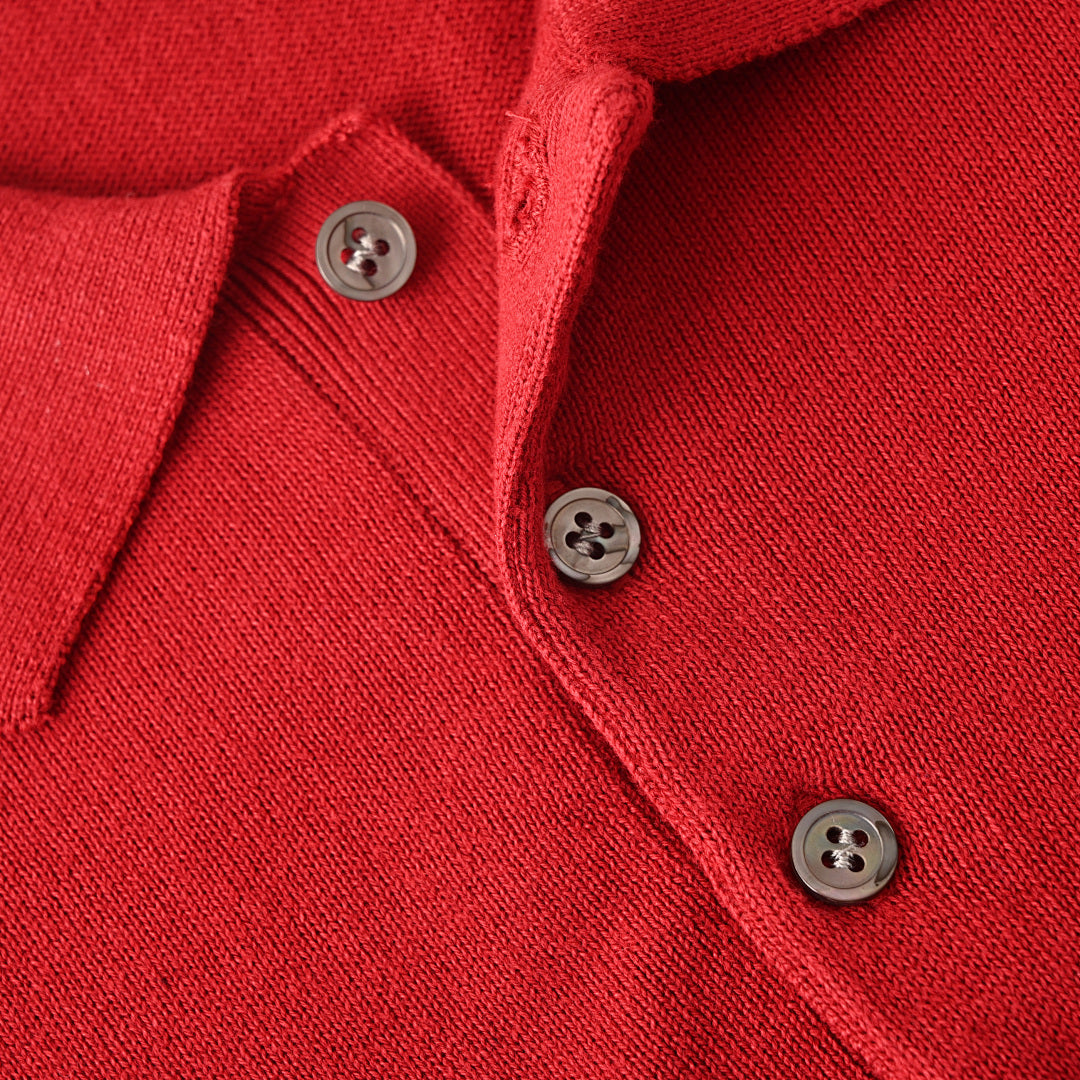 PRADA Embroidered Logo Knitted Polo Shirt