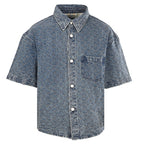 LOUIS VUITTON LV Monogram Jacquard Denim Short-Sleeve Shirt