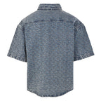 LOUIS VUITTON LV Monogram Jacquard Denim Short-Sleeve Shirt