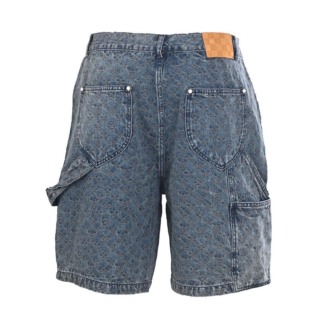 LOUIS VUITTON LV Monogram Jacquard Denim Shorts