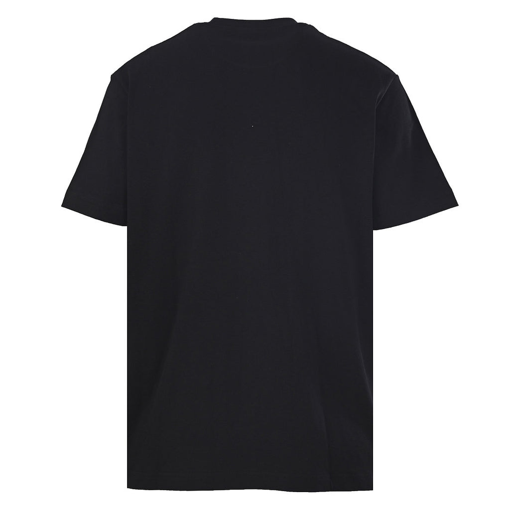 Fendi Roma Karligraphy Rose Gold Sequin Script T-Shirt — Off-Black
