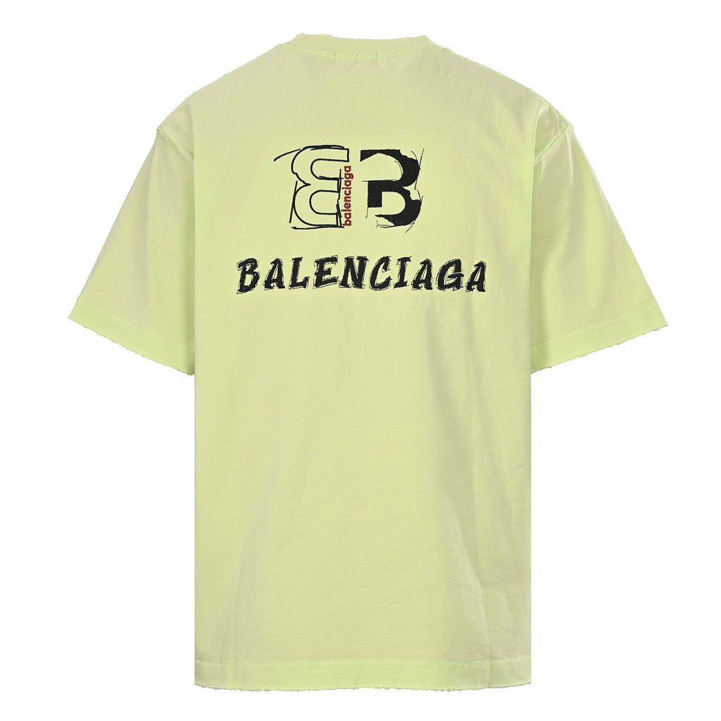 BALENCIAGA T-shirt with Double-B embroidery on the front and back
