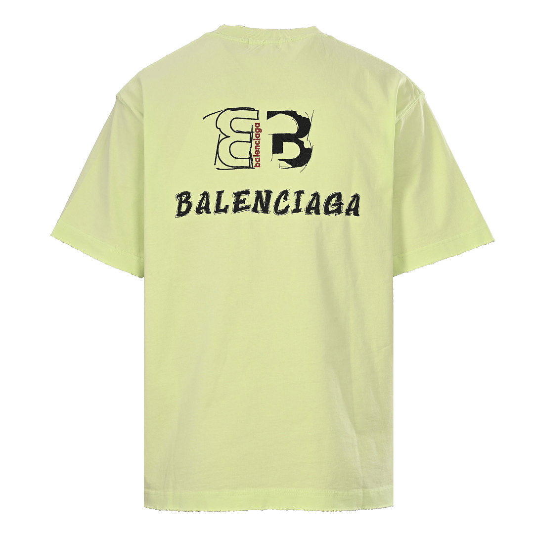 BALENCIAGA T-shirt with Double-B embroidery on the front and back
