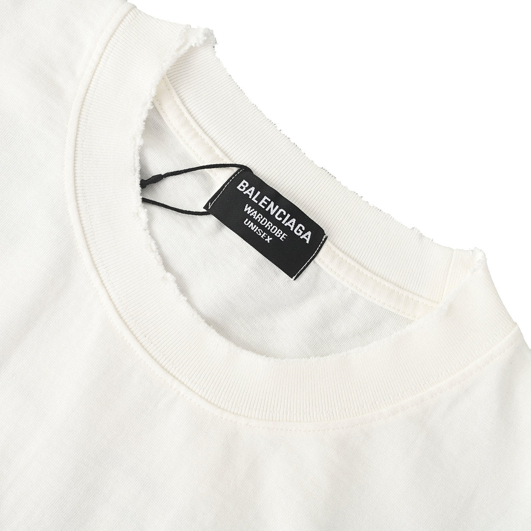 Balenciaga BLCG Double-B Contrast Logo T-Shirt – White