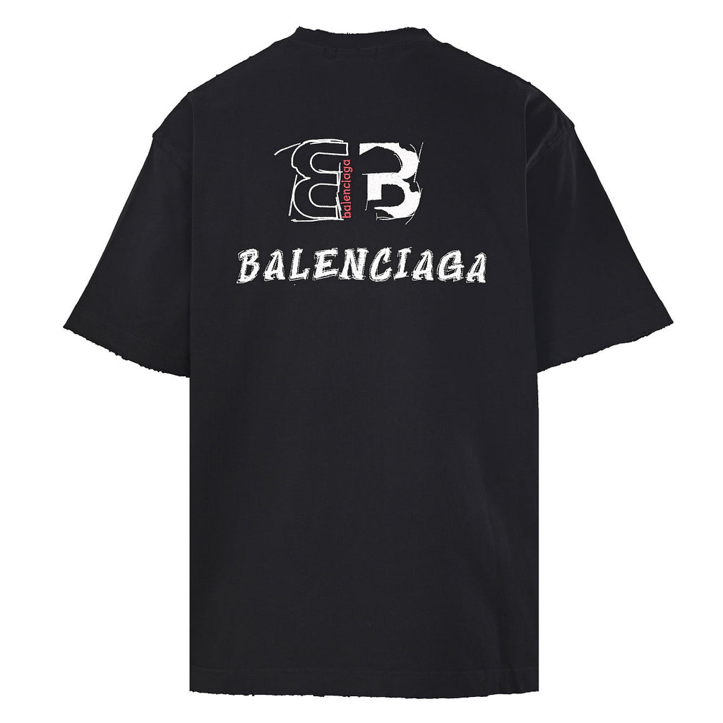 Balenciaga BLCG Double-B Contrast Logo T-Shirt