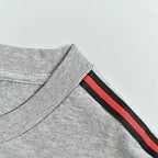 Gucci 2026 Web Stripe Shoulder Tape T-Shirt — Grey Marl | Made in Italy