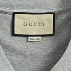 Gucci 2026 Web Stripe Shoulder Tape T-Shirt — Grey Marl | Made in Italy