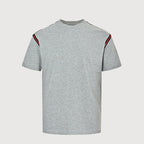 Gucci 2026 Web Stripe Shoulder Tape T-Shirt — Grey Marl | Made in Italy