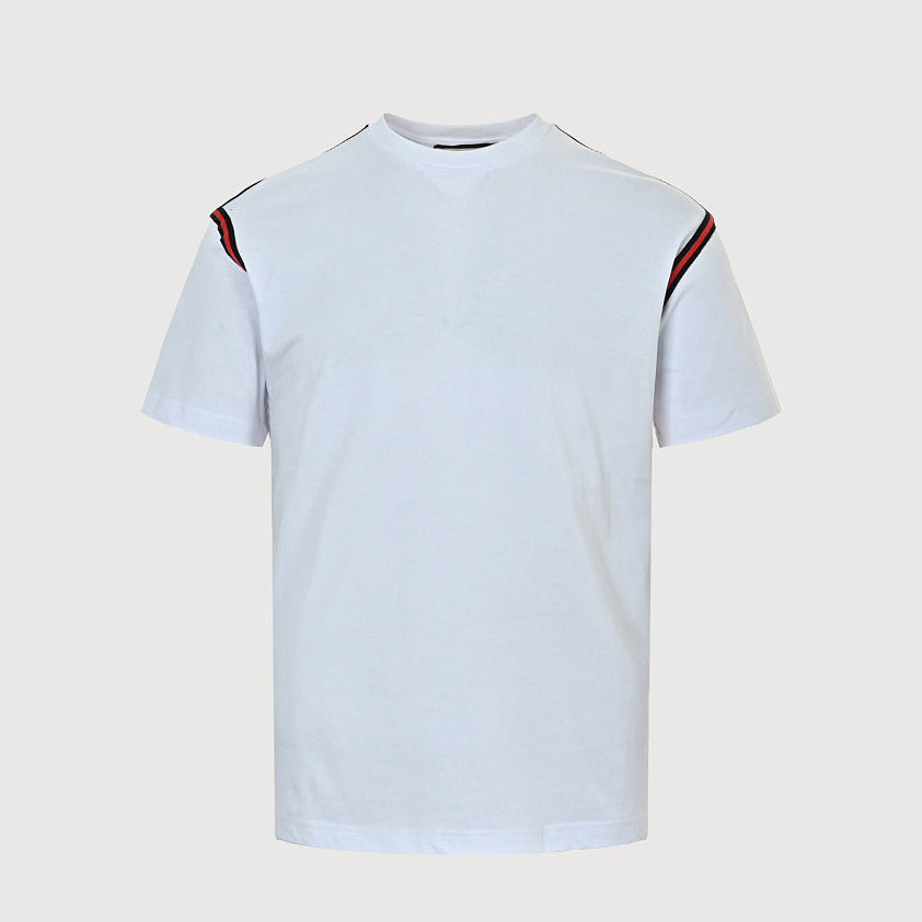 Gucci 2026 Web Stripe Shoulder Tape T-Shirt — White | Made in Italy