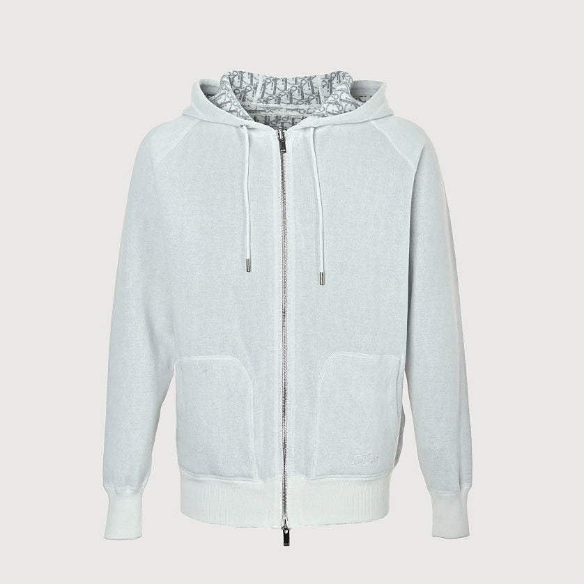 Dior 24FW Oblique Jacquard Cashmere Reversible Zip Jacket