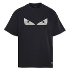 Fendi Roma Bag Bugs Eyes Appliqué T-Shirt — BLACK