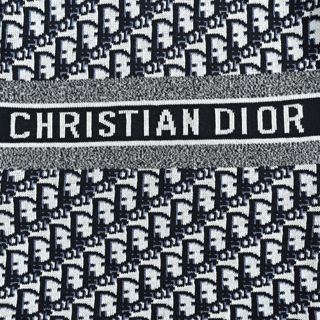 Dior Classic Monogram Reversible Wool-Cashmere Hooded Cardigan