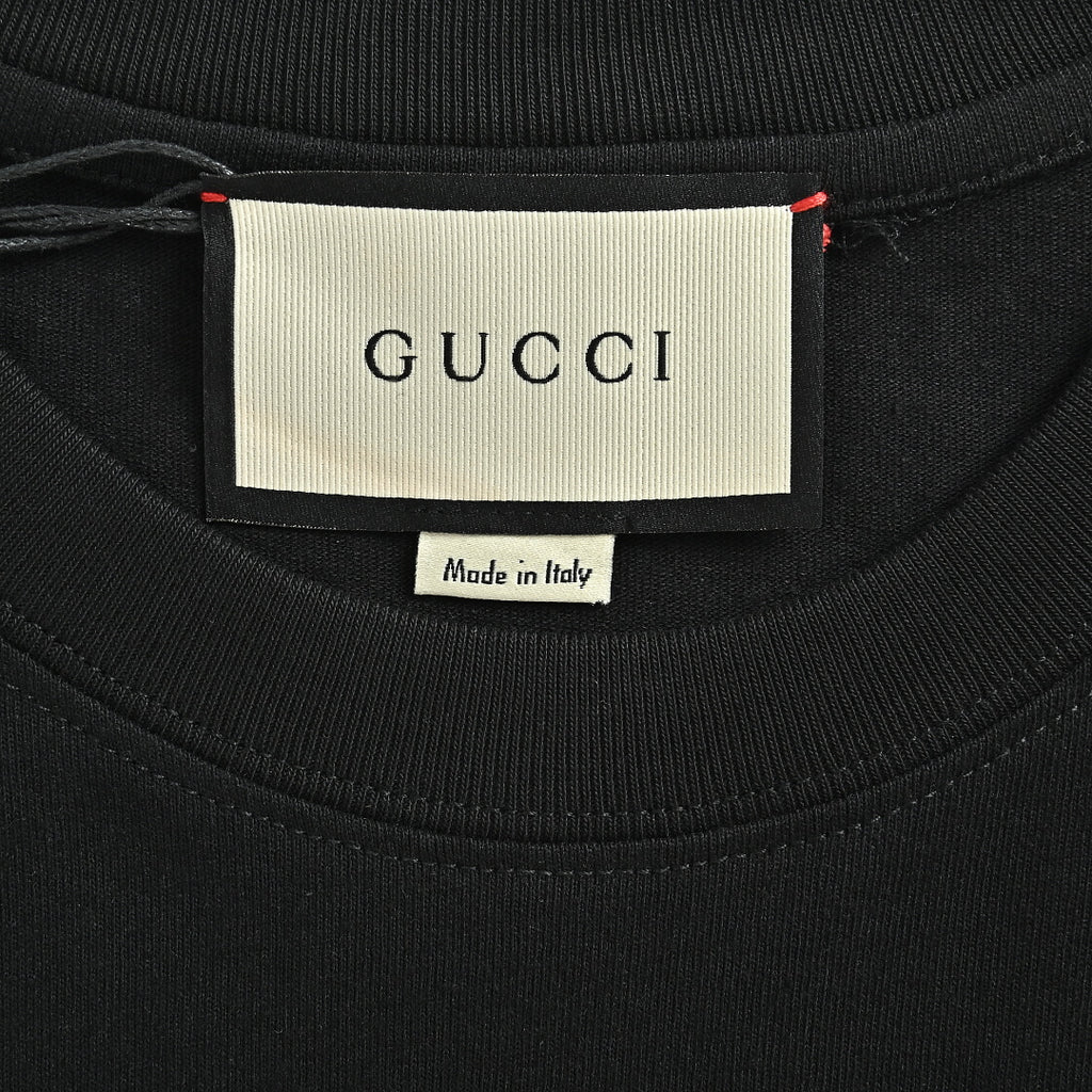 Gucci 2026 Interlocking GG Web Stripe T-Shirt — Black | Made in Italy