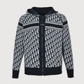 Dior Classic Monogram Reversible Wool-Cashmere Hooded Cardigan