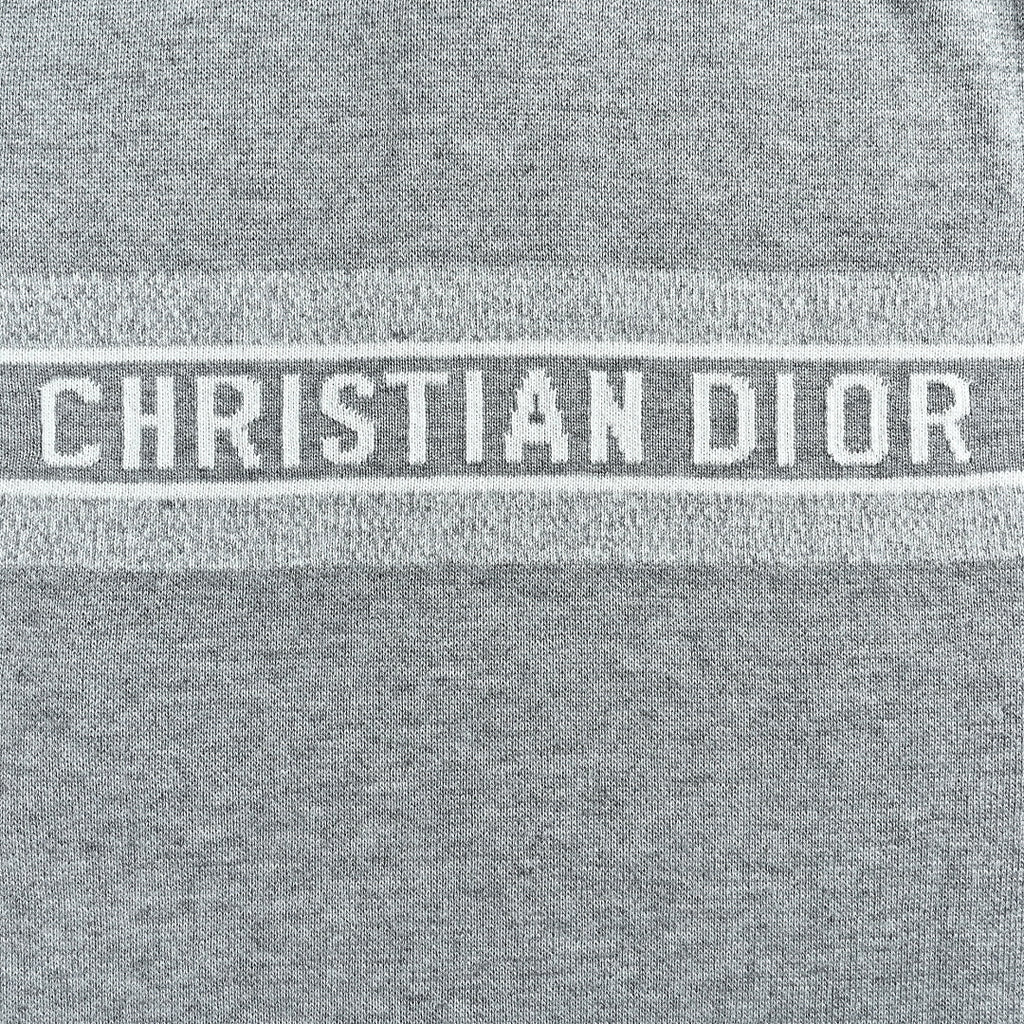 Dior Oblique Reversible Hooded Zip Jacket in Grey Cashmere Knit
