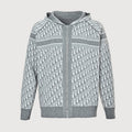 Dior Oblique Reversible Hooded Zip Jacket in Grey Cashmere Knit