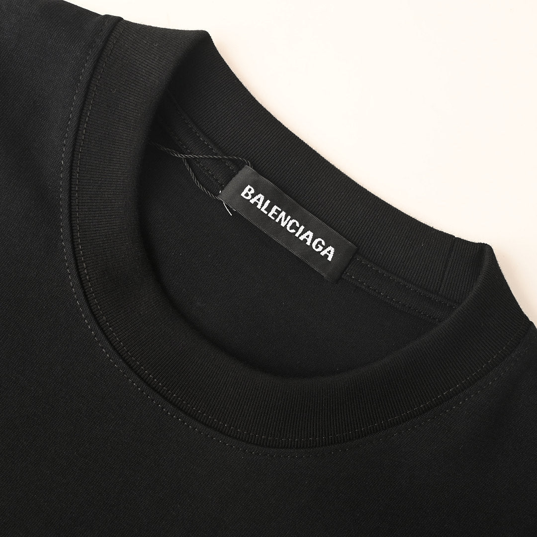 Balenciaga Archive Cracked Gold Logo T-Shirt –BLACK