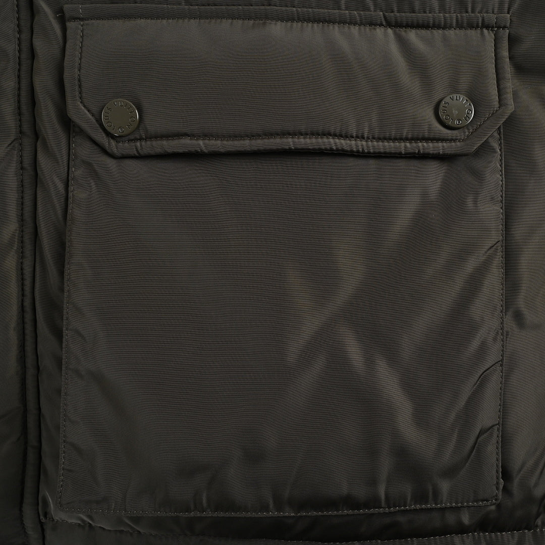 Louis Vuitton Monogram Patchwork Hooded Down Jacket